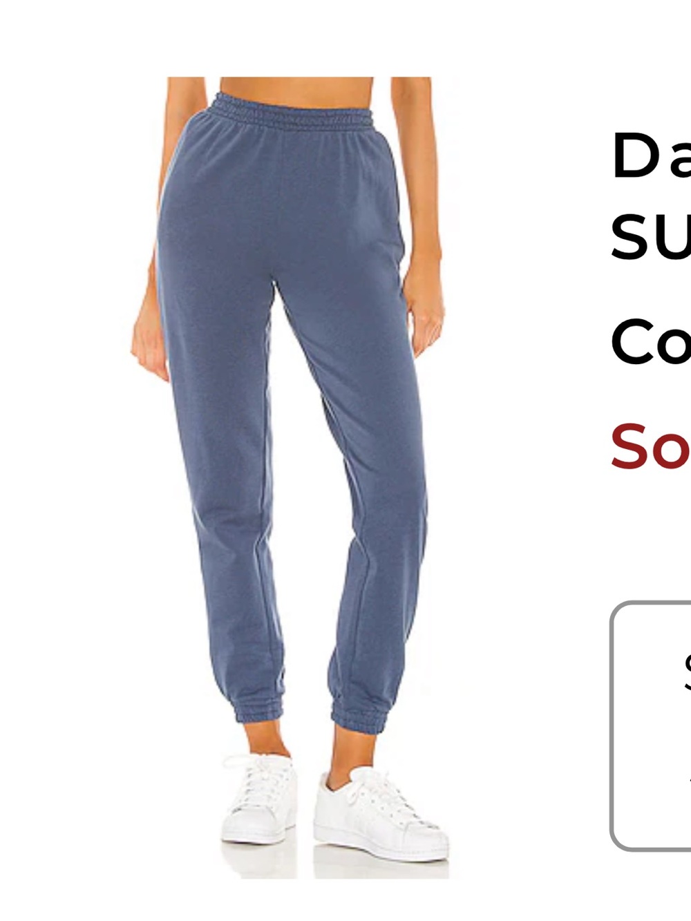 superdown Slate Blue Elastic Waist Jogger Pants